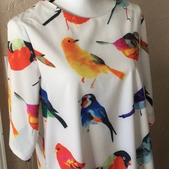 Dresses & Skirts - Bird print dress.  Size M/L